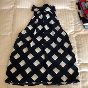 J.Crew Blue and White Buffalo Check top